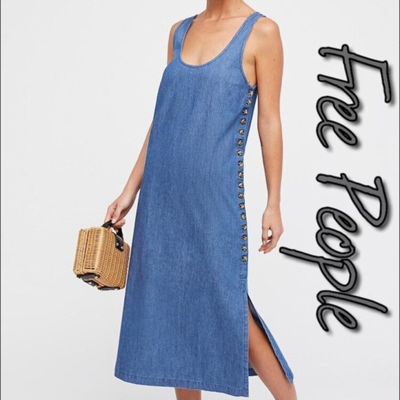 blue jean midi dress